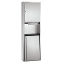 Bradley 237-10 Commercial Paper Towel Dispenser/Waste Receptacle, Semi-Recessed-Mounted, Stainless Steel