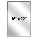 Bradley 781-016220 (16 x 20) Commercial Restroom Mirror, Channel Frame, 16" W x 20" H, Stainless Steel w/ Bright-Polished Finish