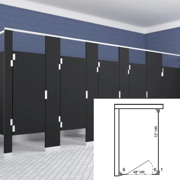Scranton Hiny Hiders HDPE Toilet Partition (Solid Plastic) 1 In Corner (36"W x 61-1/4"D) IC13660-PL-SCRANTON