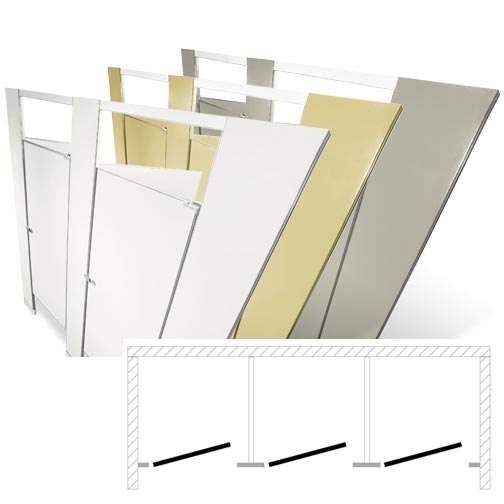 Hadrian Toilet Partitions (Metal) 3 Between Wall (108"W x 61 1/4"D) BW33660-HADRIAN