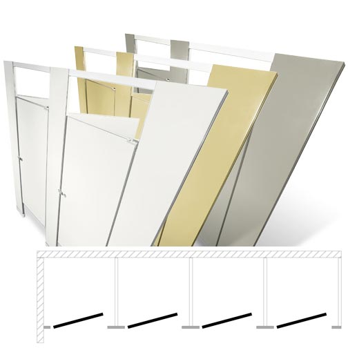 Hadrian Toilet Partitions (Metal) 4 In Corner (144"W x 61 1/4"D) IC43660-HADRIAN
