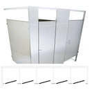 Hadrian Toilet Partition (Stainless Steel) 5 In Corner (180"W x 61 1/4"D) IC53660-SS-HADRIAN