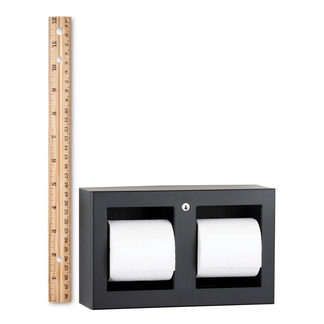 Bobrick B-3588.MBLK Matte Black Tissue Dispenser, Multi-Roll, Full Skirt