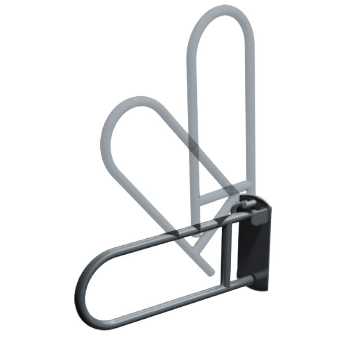 ASI 3414-25 Swing Up Grab Bar (1-1/4" O.D) - Smooth - w/ Toilet Tissue Holder - Surface Mounted