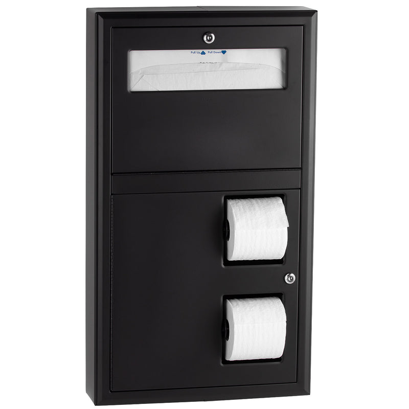 Bobrick B-3479.MBLK Matte Black Surface Mounted Seat Cover Dispenser and Toilet Tissue Dispenser