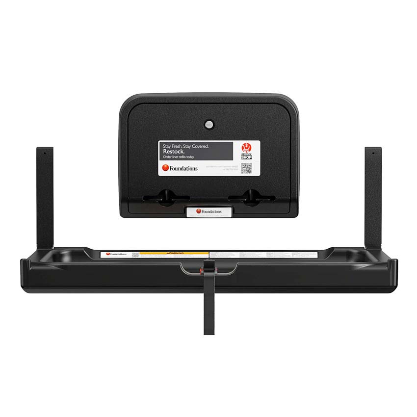 Foundations (The Sova Company) 300-EHLD-02 Elements Horizontal Changing Station with Liner Dispenser, Black, Updated Part Number: 20HS0202