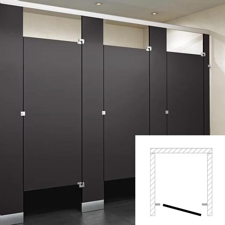 ASI Global Toilet Partition (Phenolic) 1 ADA Between Wall (60"W x 61-1/4"D) BWADA