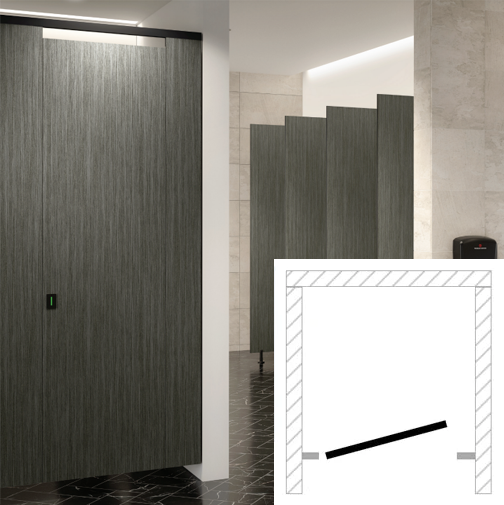 Hadrian Toilet Partition (Phenolic) 1 Between Wall (36" W x 60" D) - BW1-HADRIAN-PHEN