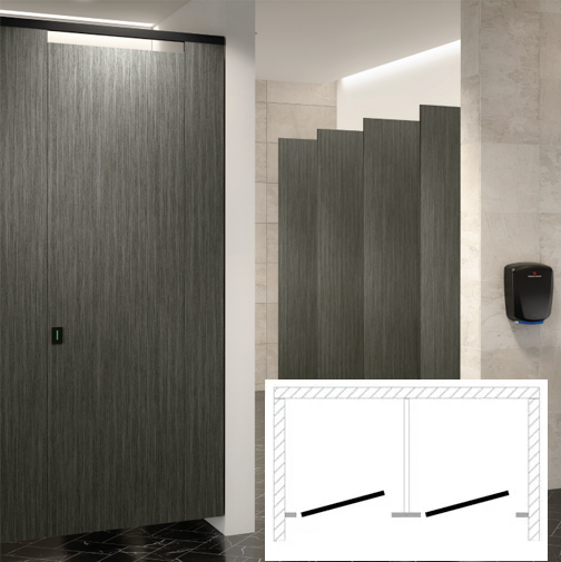 Hadrian Toilet Partition (Phenolic) 2 Between Wall (72" W x 60" D) - BW2-HADRIAN-PHEN