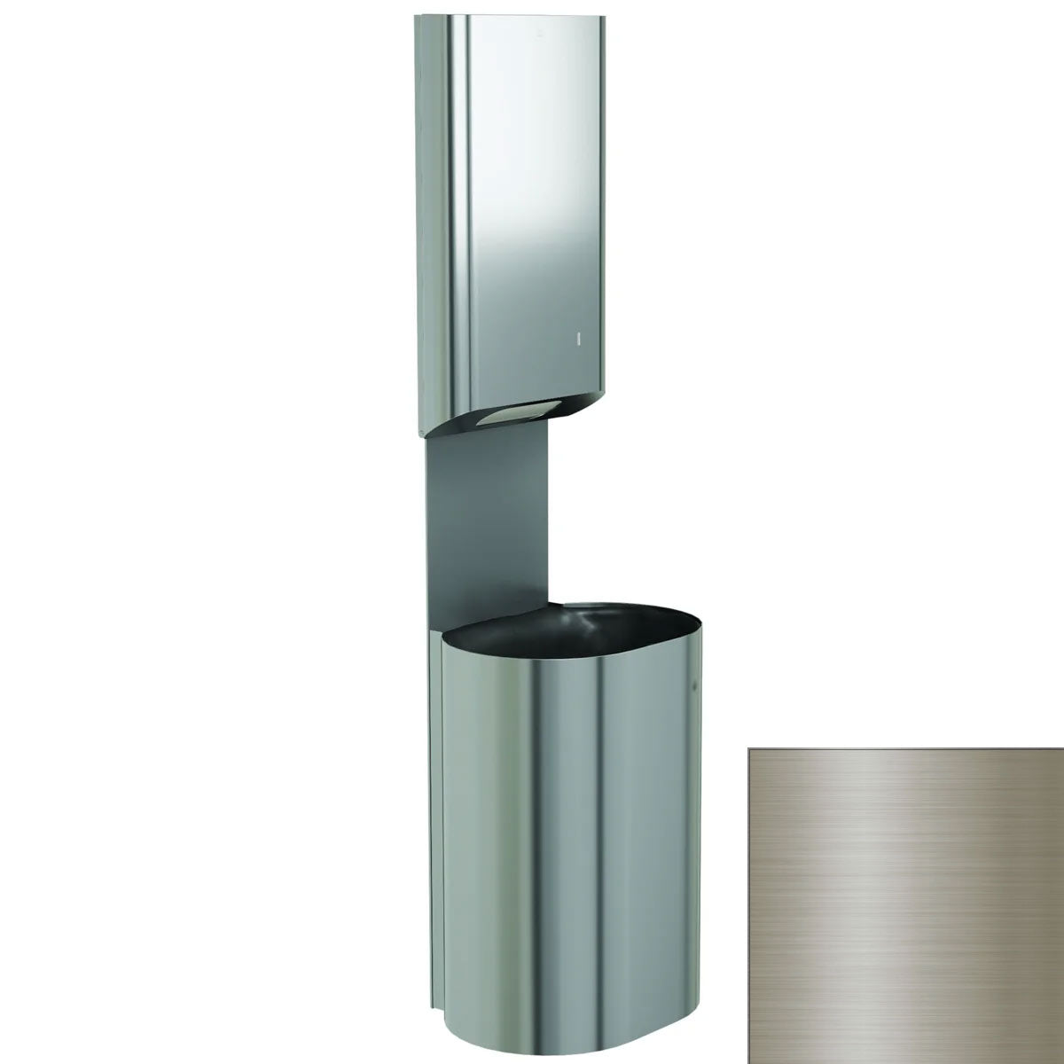 Bradley Elvari Series Towel/Waste Combination Unit - Surface Mounted, 18 GAL - 2B5-113600-BN, Brushed Nickel