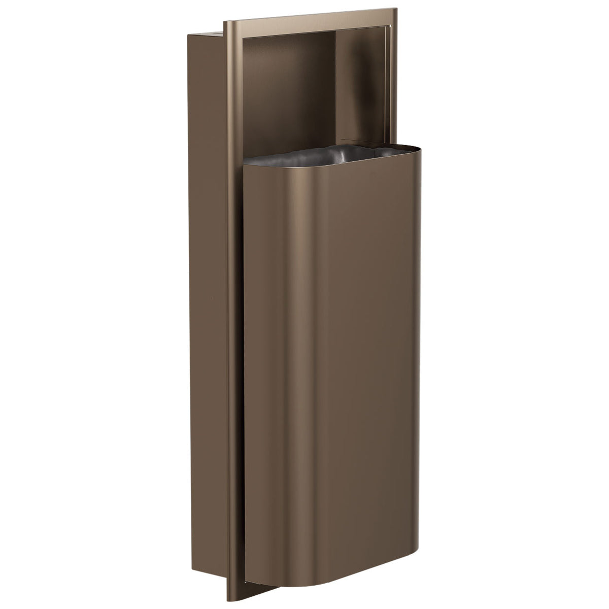 Bradley Elvari Series Waste Receptacles - Recessed, Medium Capacity, 12 GAL - 3B1-000000-BZ, Brushed Bronze