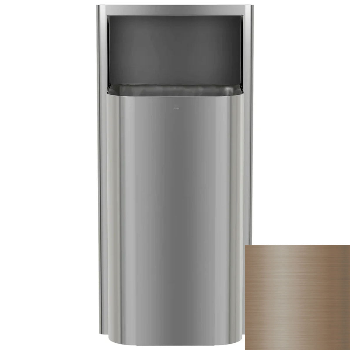 Bradley Elvari Series Waste Receptacles - Recessed, Large Capacity, 18 GAL - 3B1-003600-BZ, Brushed Bronze