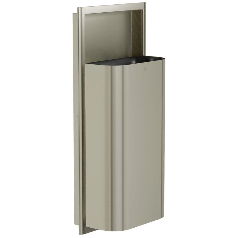 Bradley Elvari Series Waste Receptacles - Semi-Recessed, Medium Capacity, 12 GAL - 3B1-100000-BN, Brushed Nickel