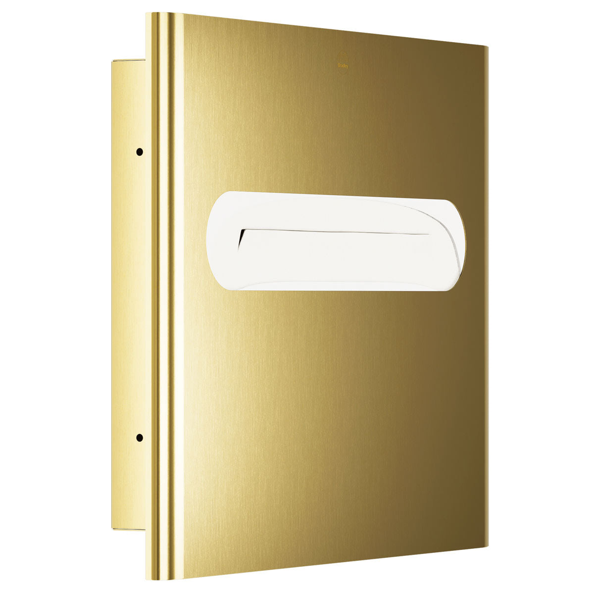Bradley Elvari Series Seat Cover Dispenser - Recessed Mounted, Large Capacity - 5B1-003600-BR, Brushed Brass