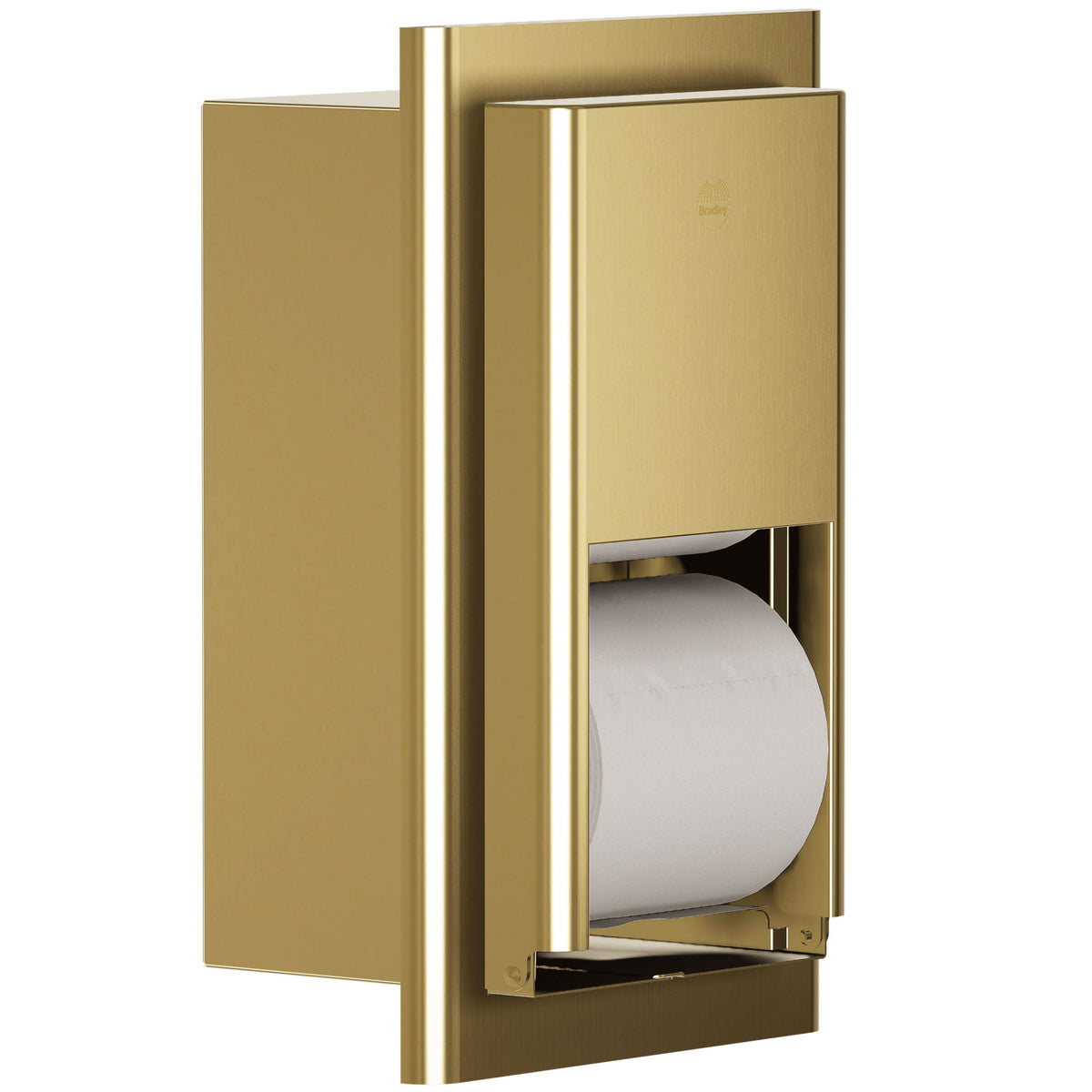 Bradley Elvari Series Toilet Tissue Dispenser - Recessed Mounted, Medium Capacity - 5B2-000000-BR, Brushed Brass