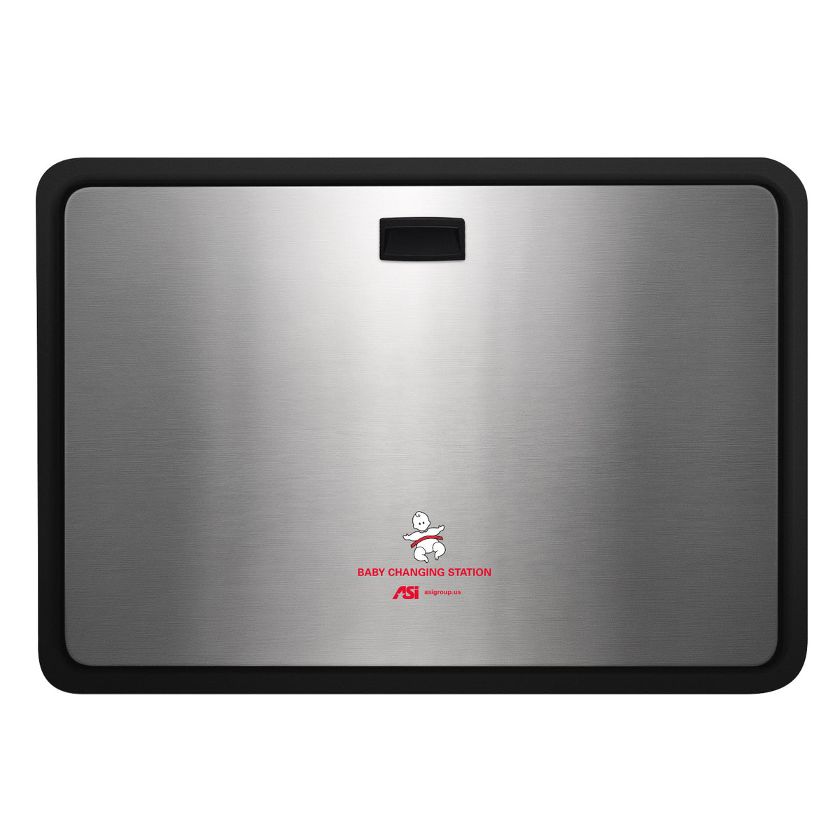 ASI 9024-41 Horizontal Baby Changing Station, Plastic/Stainless Steel Matte Black/Satin Finish, Surface Mounted