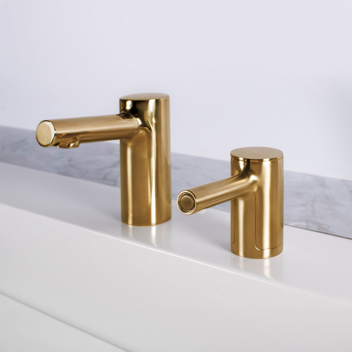 Bobrick B-990 Fino Top-Fill Liquid Soap Dispenser - Brushed Brass (Cylindrical Style)