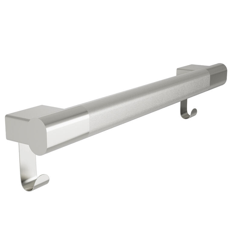 Bradley 24" Elvari Grab Bar with Hooks, Oval, Peened, Satin Stainless - 8B1-2012496
