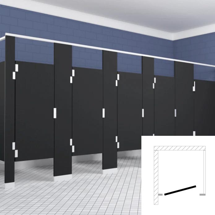 Scranton Hiny Hider Bathroom Partition (Solid Plastic) 1 In Corner (36"W x 62"D) Quick Ship -IC13662-PLSC