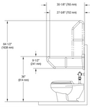 Bradley 8370-107000 BX-SWING UP GRAB BAR- 1-1/4" OD- 30" LONG- SATIN FINISH
