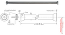 Bobrick B-207x48 Commercial Restroom Shower Curtain Rod, 48" Length, Stainless Steel