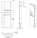 ASI 6467-00 Piatto Recessed Paper Towel Dispenser and Waste Receptacle, White Phenolic Door, 13" x 55" x 4-9/16"