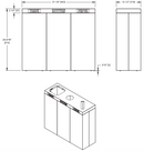 ASI 0834-RB 3-Bin Recycling Station - 14 Gal - Free Standing