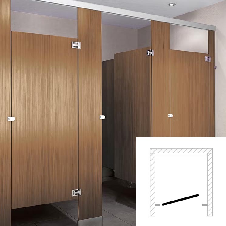 ASI Global Toilet Partition (Plastic Laminate) 1 Between Wall (36"W x 61-1/4"D) - BW13660