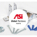 ASI Global 40-8447020 Dividing Alcove 2-Ear Panel Kit, Solid Plastic, Aluminum Stirrup Bathroom Stall Hardware - Alcove Brackets