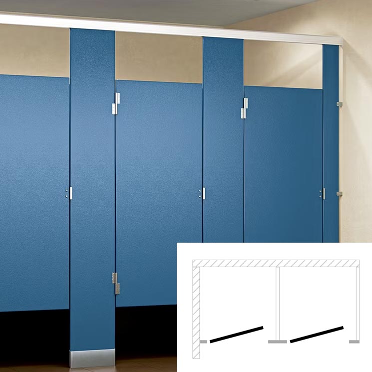 ASI Global Toilet Partition (Plastic) 2 In Corner (72"W x 61-1/4"D) - IC23660