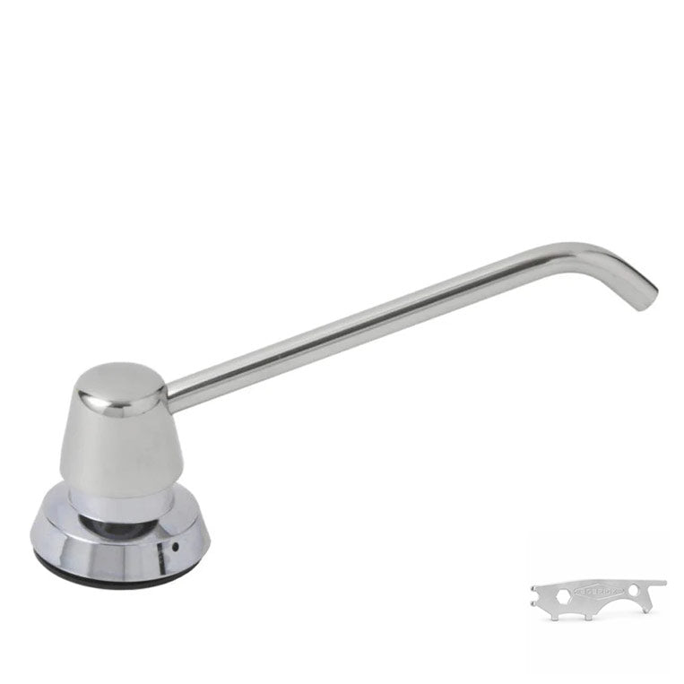 Bobrick B-8226 (34 oz) Commercial Liquid Soap Dispenser, Countertop Mounted, Manual-Push, Stainless Steel - 6" Spout Length