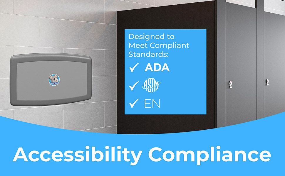 Koala Kare KB300-01 Horizontal Baby Changing Station, Surface-Mounted, Grey (Formerly KB200-01)