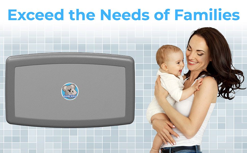 Koala Kare KB300-01 Horizontal Baby Changing Station, Surface-Mounted, Grey (Formerly KB200-01)