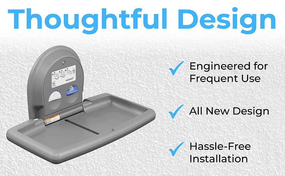 Koala Kare KB300-01 Horizontal Baby Changing Station, Surface-Mounted, Grey (Formerly KB200-01)