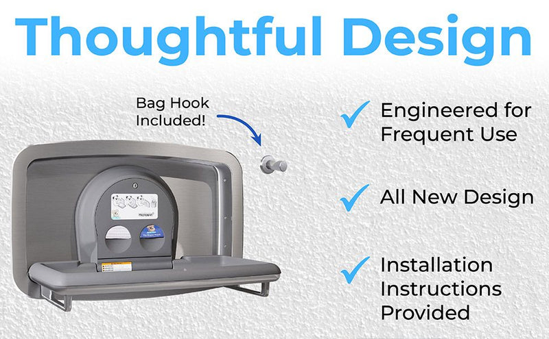 Koala Kare KB310-SSRE Horizontal Stainless Steel Recessed-Mounted Baby Changing Station