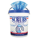 Scrubs Hand Cleaner Towels, 10 X 12, Blue/White, 72/Bucket, 6 Buckets/Carton - ITW42272CT - TotalRestroom.com
