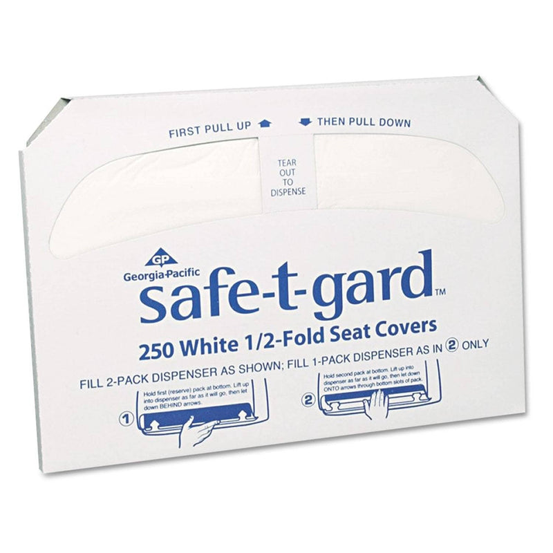 Georgia Pacific Half-Fold Toilet Seat Covers, White, 250/Pack, 20 Boxes/Carton - GPC47046