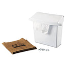 Rubbermaid Sanitary Napkin Receptacle With Rigid Liner, Rectangular, Plastic, White - RCP614000 - TotalRestroom.com