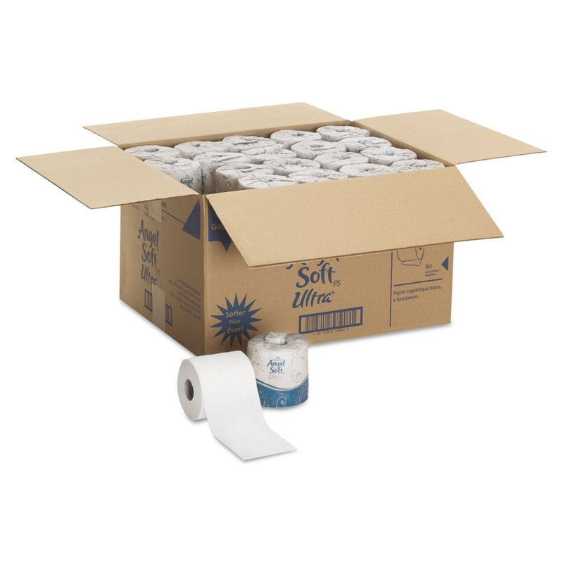 Georgia Pacific Angel Soft Ps Ultra 2-Ply Premium Bathroom Tissue, Septic Safe, White, 400 Sheets Roll, 60/Carton - GPC16560 - TotalRestroom.com