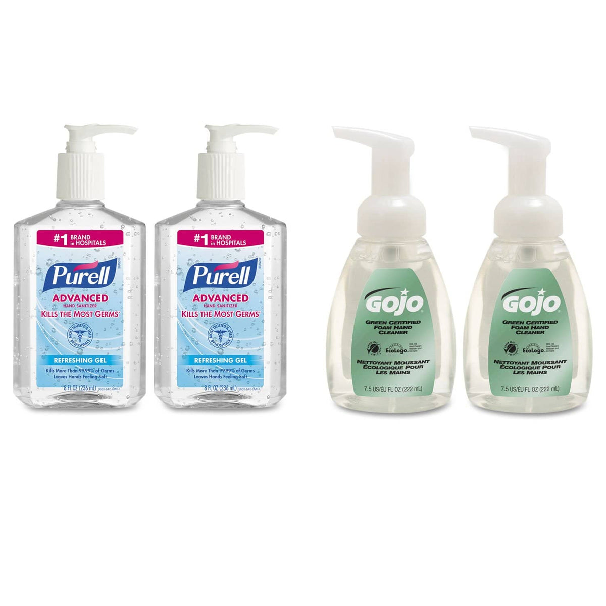 Purell Advanced Hand Sanitizer/Hand Soap Kit, 8 Oz Sanitizer, 7.5Oz Cleanser - GOJ9652SSEC - TotalRestroom.com