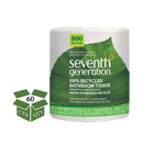 Seventh Generation 100% Recycled Bathroom Tissue, Septic Safe, 2-Ply, White, 500 Sheets/Jumbo Roll, 60/Carton - SEV137038 - TotalRestroom.com