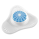 OdoBan Urinal Screen W/Non-Para Deodorizer Block, Cherry Scent, White/Pink, 12/Carton - ODO95896212 - TotalRestroom.com