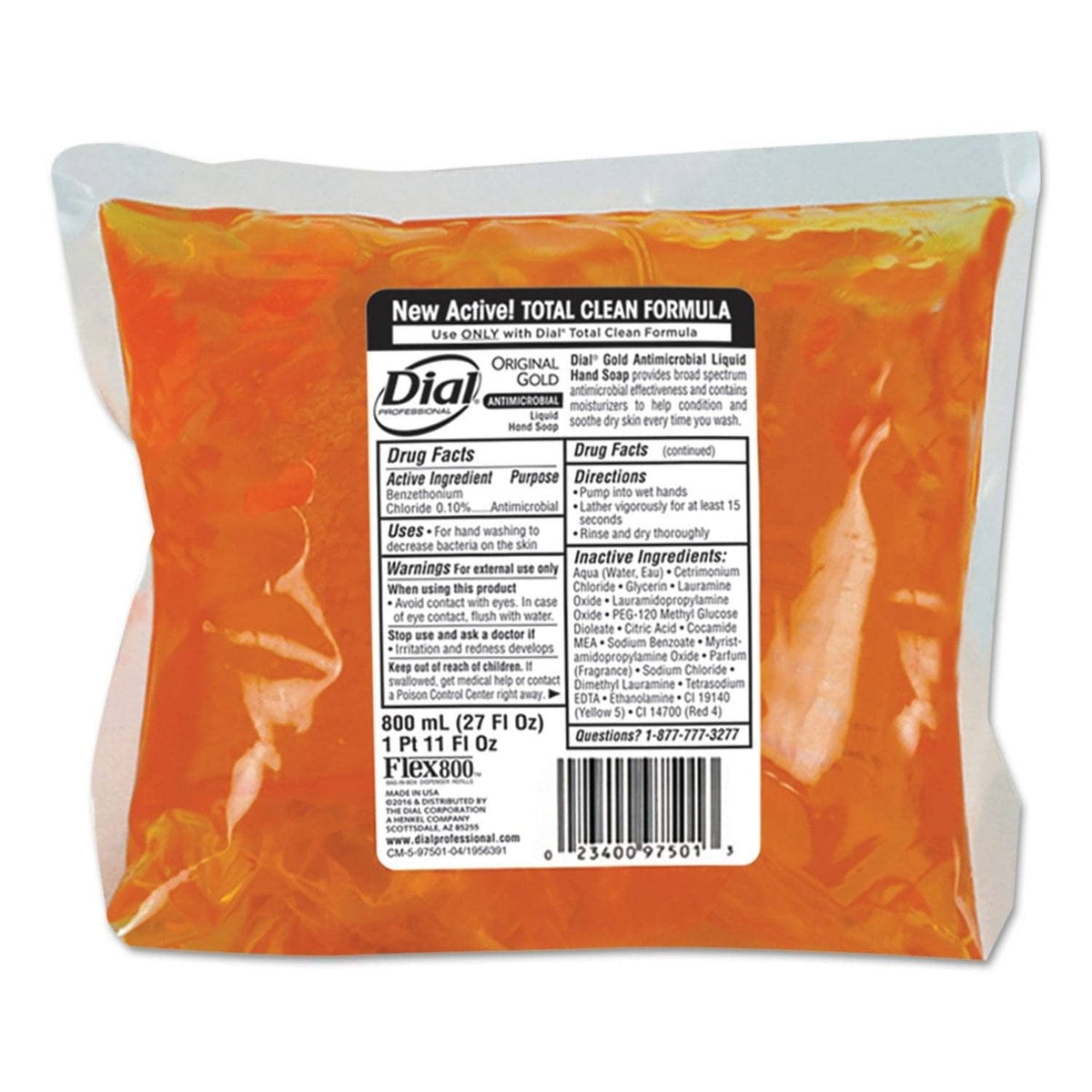 Dial Liquid Dial Gold Soap Refill, Floral Scent, Dispenser, 800 Ml Bag, 12/Carton - DIA97501CT - TotalRestroom.com