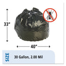 Stout Insect-Repellent Trash Bags, 30 Gal, 2 Mil, 33" X 40", Black, 90/Box - STOP3340K20 - TotalRestroom.com