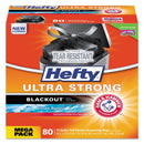 Hefty Ultra Strong Blackout Tall-Kitchen Drawstring Bags, 13 Gal, 0.9 Mil, 23.75" X 24.88", Black, 240/Carton - PCTE84545CT - TotalRestroom.com