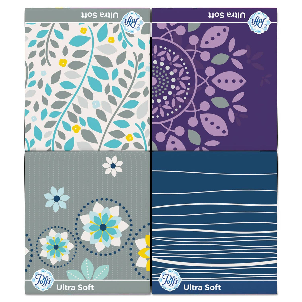 Puffs Ultra Soft Facial Tissue, 2-Ply, White, 56 Sheets/Box, 4 Boxes/Pack, 6 Packs/Carton - PGC35295 - TotalRestroom.com