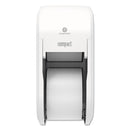 Georgia Pacific Compact Vertical 2-Roll Coreless Tissue Dispenser, 14.06 X 6.69 X 8.19, White - GPC56767A - TotalRestroom.com