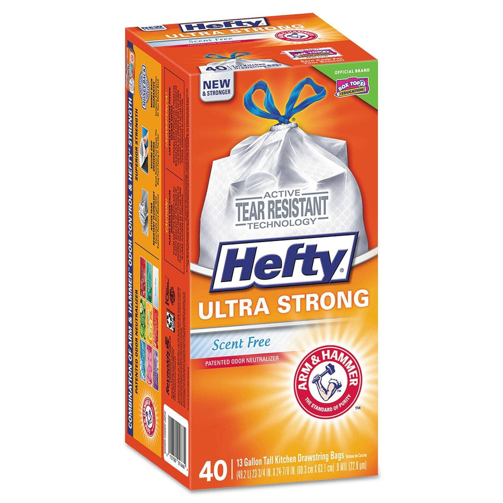 Hefty Ultra Strong Tall Kitchen And Trash Bags, 13 Gal, 0.9 Mil