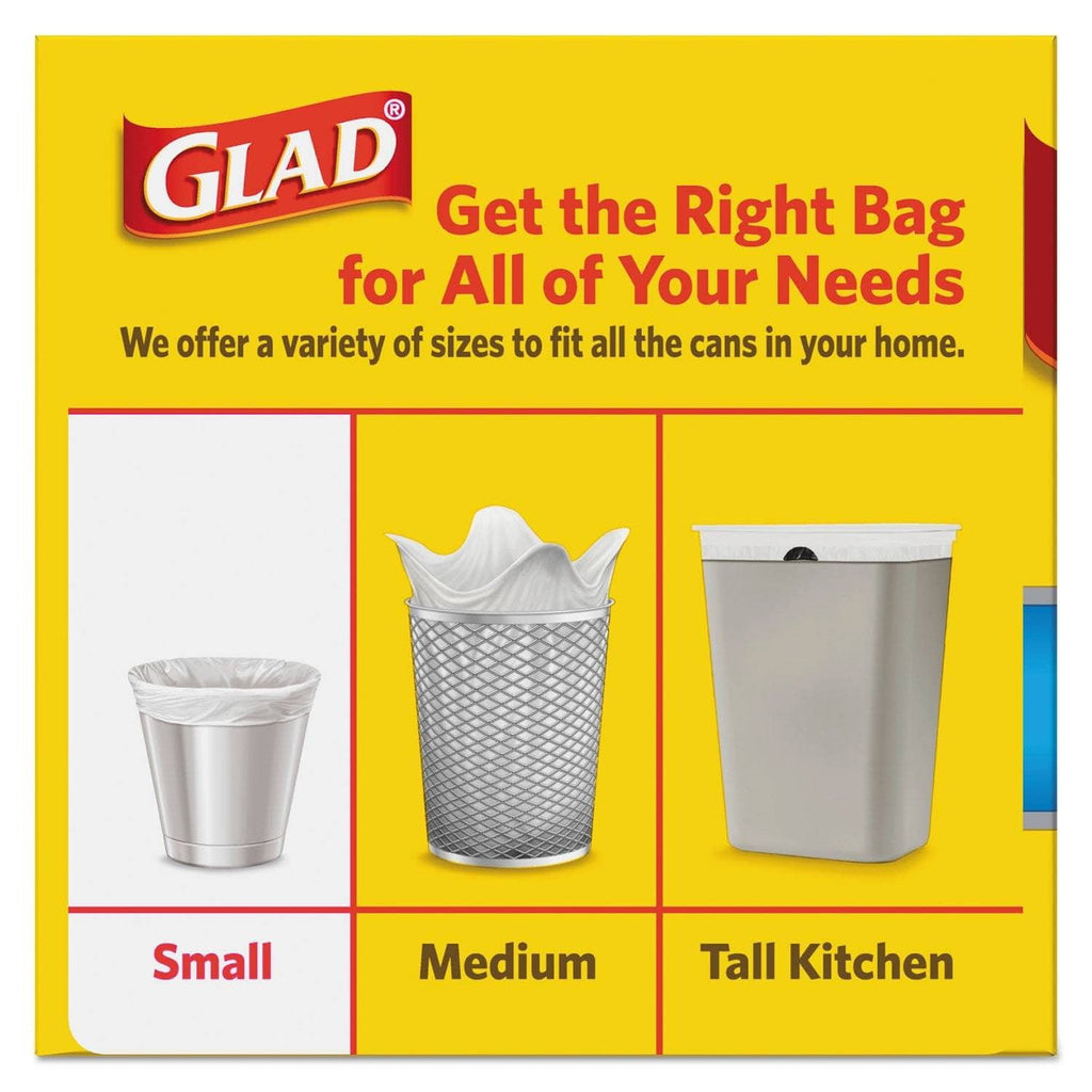 Glad Odorshield Quick-Tie Small Trash Bags, 4 Gal, 0.5 Mil, 8 X