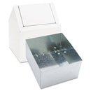 Hospeco Double Entry, Swing Top Floor Receptacle, Metal, White - HOS2201 - TotalRestroom.com